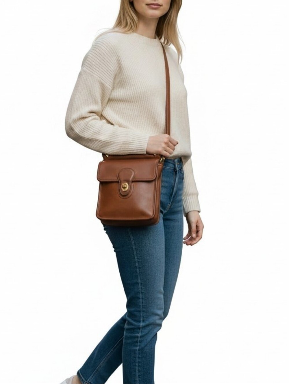 Coach Vintage Murphy Gloved Tanned Turnlock Leather Shoulder Crossbody No. 9930
